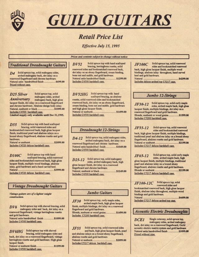 Guild199507PriceListCover GAD's Ramblings