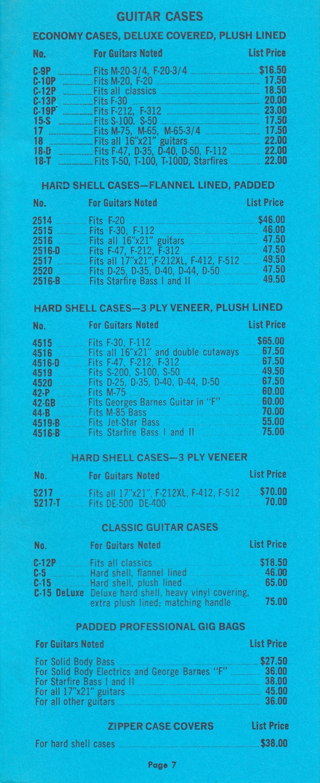 Guild Guitar Price list - 1970 April | GAD's Ramblings