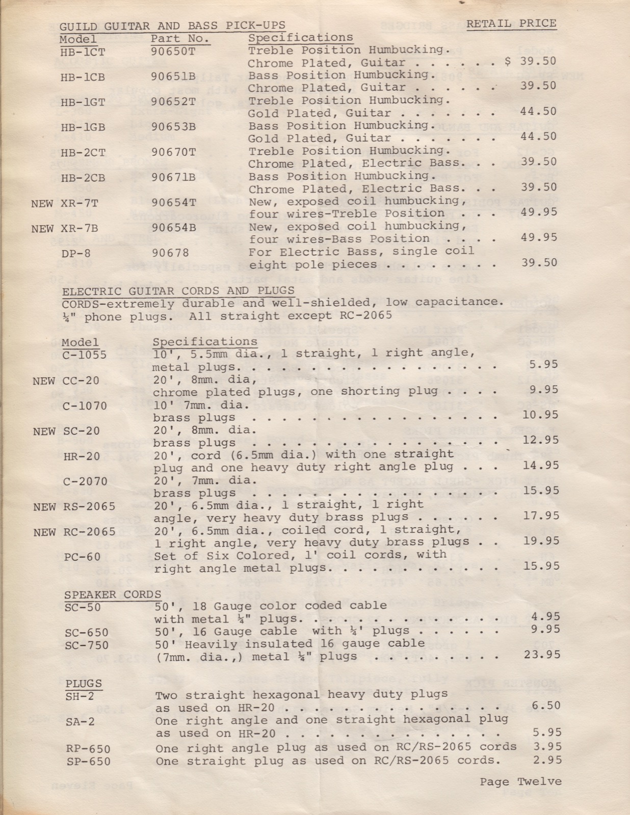 Guild Guitar Price List - 1983 March (A) | GAD's Ramblings